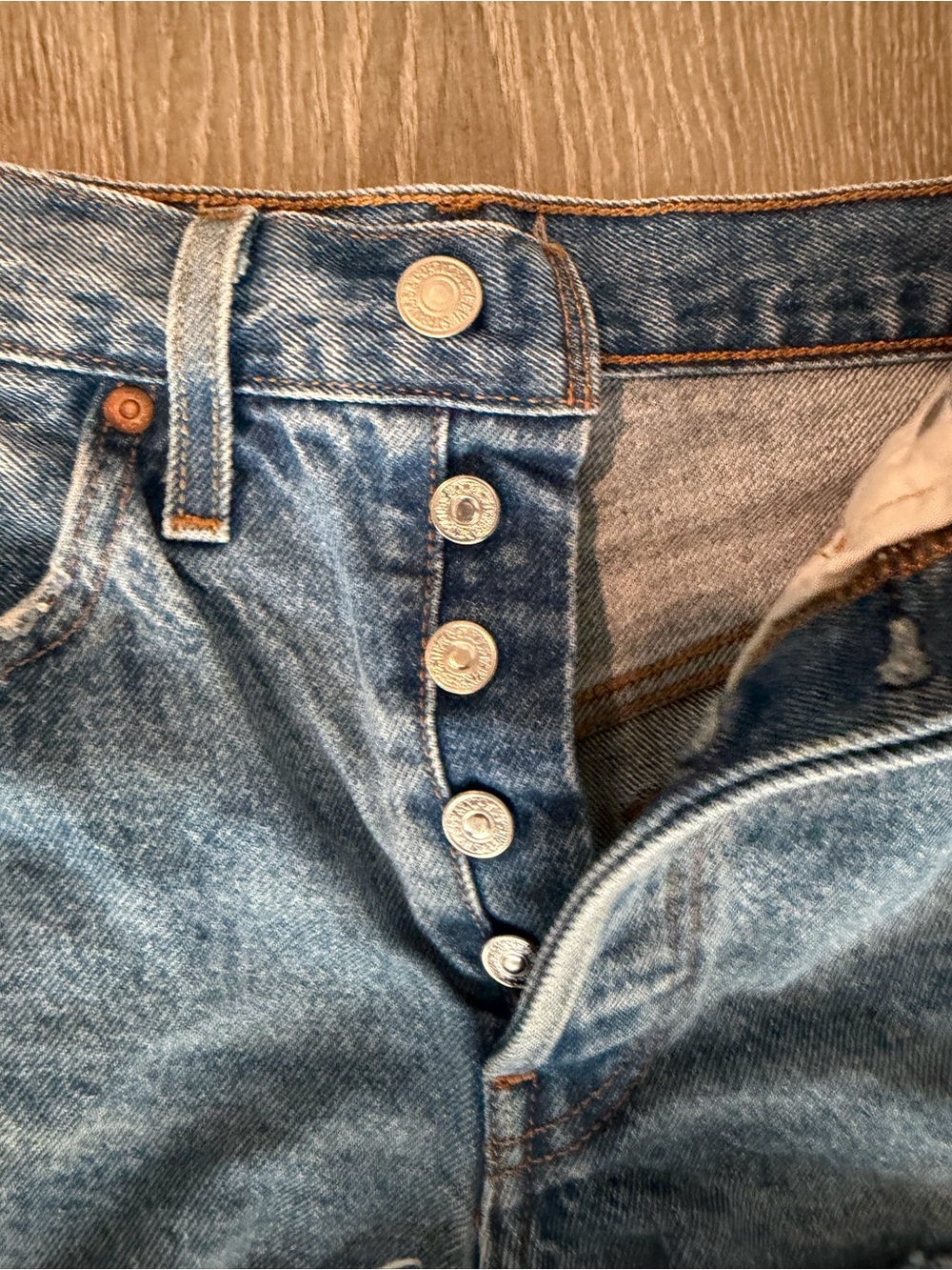 Levi's Light Blue Button-Fly Relaxed Jeans